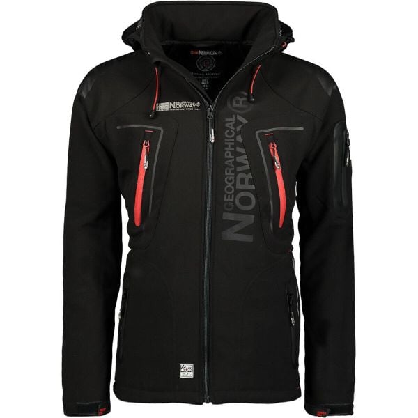 Kurtka przeciwdeszczowa z odpinanym kapturem Geographical Norway Techno. Czarne kurtki męskie Geographical Norway, m, bez wzorów, sportowe, z kapturem. Za 269.00 zł.