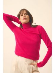 Just Cashmere Kaszmirowy sweter "Ava" w kolorze różowym rozmiar: L. Różowe golfy damskie Just Cashmere, l, bez wzorów, z kaszmiru, bez ramiączek. Za 277.36 zł.