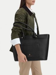Beverly Hills Polo Club Torebka EO-BHPC-C-016-10 Czarny. Czarne torebki klasyczne damskie Beverly Hills Polo Club, bez wzorów, ze skóry, bez dodatków. Za 299.99 zł.
