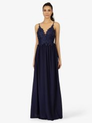 APART Sukienka w kolorze granatowym rozmiar: 40. Niebieskie sukienki damskie Apart, bez wzorów, z koronki, bez kołnierzyka, bez ramiączek, maxi. Za 187.99 zł.
