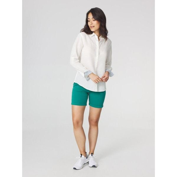 Koszula damska TBS Ilonache. Białe koszule damskie Tbs, l, bez wzorów, bez kołnierzyka, bez ramiączek. W wyprzedaży za 164.50 zł.