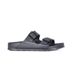 Klapki Birkenstock Arizona Eva. Szare klapki damskie Birkenstock, bez wzorów, z materiału, bez obcasa. Za 359.00 zł.