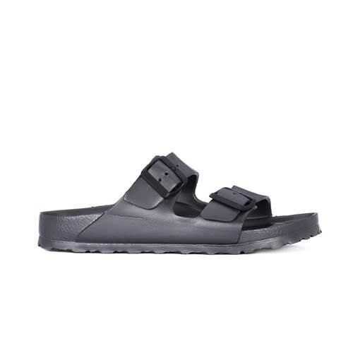 Klapki Birkenstock Arizona Eva. Szare klapki damskie Birkenstock, bez wzorów, z materiału, bez obcasa. Za 358.00 zł.