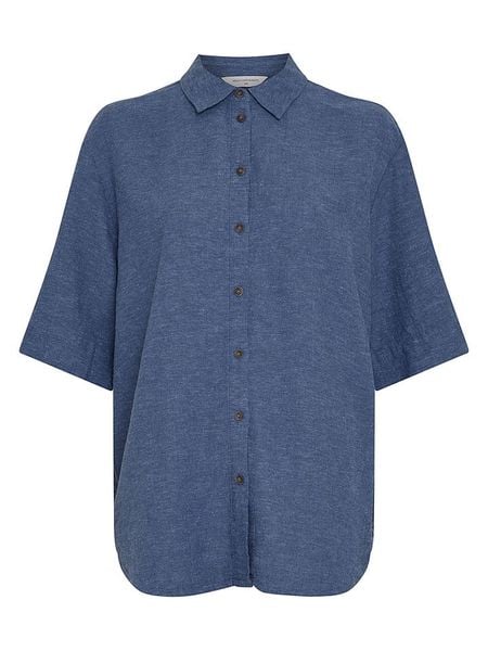 MOSS COPENHAGEN Koszula "Viana" w kolorze granatowym rozmiar: M/L. Niebieskie koszule damskie MOSS COPENHAGEN, l, bez wzorów, bez kołnierzyka, bez ramiączek. Za 162.11 zł.
