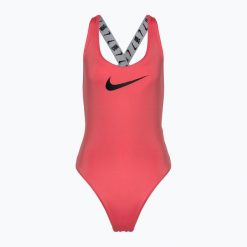Strój pływacki jednoczęściowy damski Nike Logo Tape. Brązowe stroje jednoczęściowe damskie Nike, xs, bez wzorów. Za 169.99 zł.