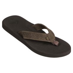 Japonki Left Coasta Męskie. Brązowe klapki i japonki męskie Quiksilver, z kauczuku. W wyprzedaży za 119.99 zł.