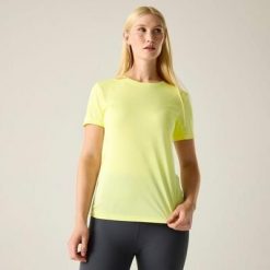 Damska koszulka z krótkim rękawem Demna Marl. Niebieskie t-shirty damskie Regatta, m, bez wzorów, z elastanu, bez kołnierzyka. Za 84.25 zł.
