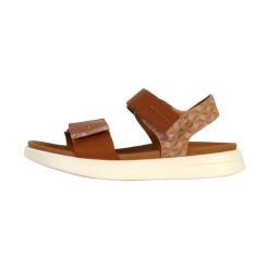 Sandały GEOX D XAND 2S Brązowy. Brązowe obuwie trekkingowe damskie Geox, bez wzorów, ze skóry, bez obcasa. Za 399.99 zł.