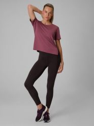 4F Legginsy treningowe szybkoschnące damskie - brązowe XS. Brązowe legginsy damskie 4f, xs, bez wzorów. Za 119.99 zł.
