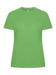 Clique Basic-T Women damska koszulka bawełniana, dopasowany krój. Zielone t-shirty damskie CLIQUE, xl, bez wzorów, z bawełny, bez kołnierzyka. Za 97.35 zł.