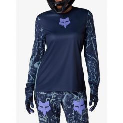 Bluza rowerowa damska Fox Ranger LS Jersey Img Print. Niebieskie bluzy bez kaptura damskie FOX, z jersey. Za 247.49 zł.