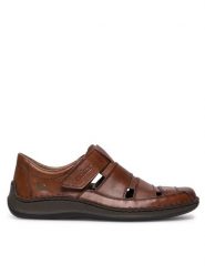 Rieker Półbuty 05278-24 Brązowy. Brązowe półbuty męskie Rieker, ze skóry, bez zapięcia. Za 389.99 zł.
