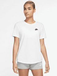 Nike Koszulka w kolorze białym rozmiar: XL. Białe bluzki damskie Nike, xl, bez wzorów, z bawełny, bez kołnierzyka. Za 100.99 zł.