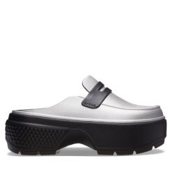 Klapki Crocs. Szare klapki damskie Crocs, bez wzorów, bez obcasa. Za 249.99 zł.