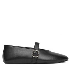 Baleriny Badura. Czarne baleriny damskie Badura, bez wzorów, bez obcasa. Za 249.99 zł.