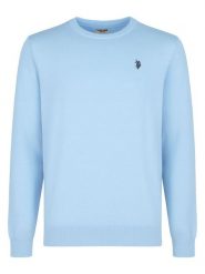 U.S. Polo Assn. Sweter w kolorze błękitnym rozmiar: S. Niebieskie swetry męskie U.S. Polo Assn., s, bez wzorów, z bawełny, bez kołnierzyka. Za 135.81 zł.