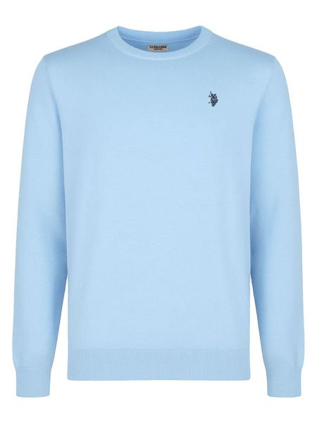 U.S. Polo Assn. Sweter w kolorze błękitnym rozmiar: S. Niebieskie swetry męskie U.S. Polo Assn., s, bez wzorów, z bawełny, bez kołnierzyka. Za 135.81 zł.