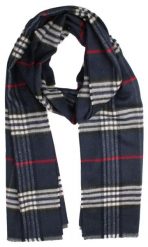 Szalik Miękki, Granatowy w Kratkę, Firmy V.Fraas -Cashmink- Elegancki, Męski. Niebieskie szaliki męskie V. Fraas, bez wzorów, z bawełny. Za 65.00 zł.