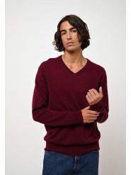 AUTHENTIC CASHMERE Kaszmirowy sweter "Agel" w kolorze bordowym rozmiar: S. Czerwone swetry męskie AUTHENTIC CASHMERE, s, bez wzorów, z kaszmiru, bez kołnierzyka. Za 218.57 zł.