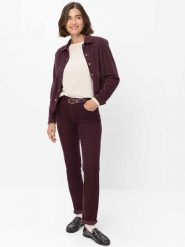 BRAX spodnie z sztruksu Kobiety Bawełna lila, 40. Spodnie materiałowe damskie Brax, bez wzorów, z bawełny, eleganckie, z standardowym stanem. Za 579.95 zł.