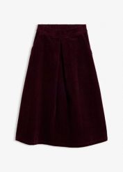 Spódnica sztruksowa z mieszanki bawełny. Czerwone spódniczki damskie bonprix, bez wzorów, z bawełny, maxi. Za 189.99 zł.