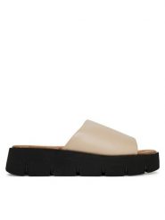 JENNY Klapki HY2318-01 Beżowy. Brązowe klapki damskie Jenny, bez wzorów, z materiału, bez obcasa. Za 139.99 zł.