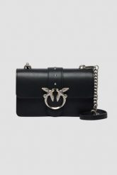 PINKO Czarna kopertówka Love One Mini St. Cl Vitello Seta. Czarne torebki wieczorowe Pinko, bez wzorów, ze skóry, eleganckie, bez kołnierzyka, bez ramiączek. W wyprzedaży za 1,059.99 zł.