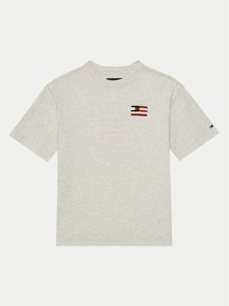 Tommy Hilfiger T-Shirt KB0KB09531 D Szary Regular Fit. Szare t-shirty chłopięce Tommy Hilfiger, bez wzorów, z bawełny, bez ramiączek. Za 99.99 zł.