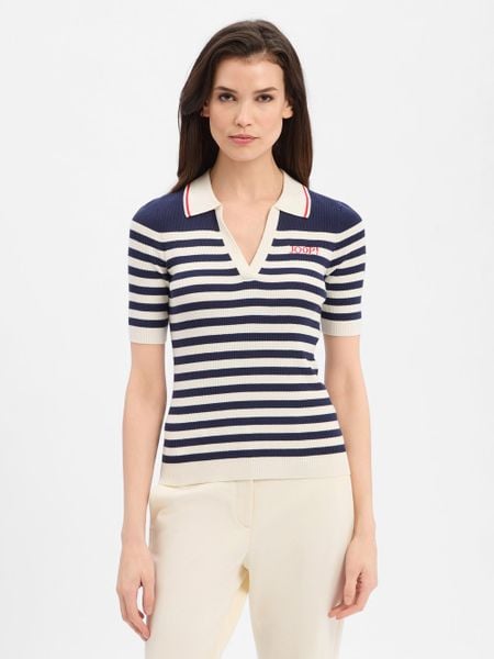 JOOP! koszulka z dzianiny Kobiety niebieski, 42. Niebieskie bluzki sportowe damskie Joop!, z dzianiny, bez kołnierzyka, bez ramiączek. Za 549.95 zł.