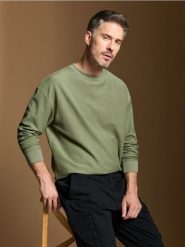 Bluza basic - zielony. Zielone bluzy bez kaptura męskie Sinsay, l, z materiału. W wyprzedaży za 29.99 zł.