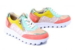 WALDLAUFER 993004909328 melon grun lightgold, półbuty damskie. Różowe półbuty damskie Waldlaufer, bez wzorów, bez obcasa. Za 584.90 zł.