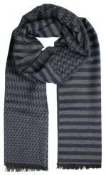 Męski Szalik Alties - Granat z Popielem. Niebieskie szaliki męskie Alties, na jesień, bez wzorów, z bawełny. Za 59.00 zł.