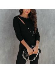 Milan Kiss Koszulka w kolorze czarnym rozmiar: L. Czarne bluzki damskie Milan Kiss, l, bez wzorów, bez kołnierzyka, bez ramiączek. Za 130.99 zł.