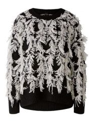 Oui Sweter w kolorze czarno-kremowym rozmiar: 40. Brązowe swetry klasyczne damskie Oui, z wełny, bez kołnierzyka. Za 248.58 zł.