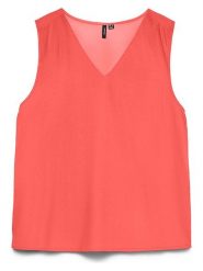 Vero Moda Bluzka w kolorze koralowym rozmiar: L. Czerwone bluzki damskie Vero Moda, l, bez wzorów, z wiskozy, bez kołnierzyka, bez ramiączek. Za 44.19 zł.