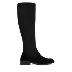 Kozaki Lasocki. Czarne kozaki damskie Lasocki, bez obcasa, na płaskiej podeszwie. Za 289.99 zł.