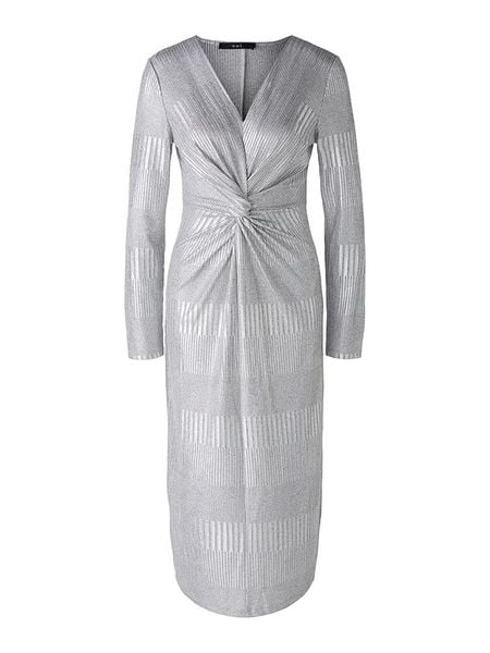 Oui Sukienka w kolorze srebrnym rozmiar: 40. Szare sukienki damskie Oui, bez wzorów, bez kołnierzyka, bez ramiączek, midi. Za 148.61 zł.