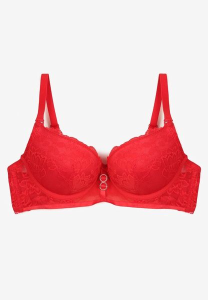 Czerwony Biustonosz Push Up Ozdobiony Koronką Temirenna. Czerwone biustonosze Renee, z aplikacjami, z koronki. Za 29.99 zł.