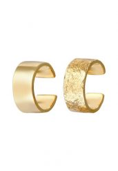 Elli Damski zestaw nausznic Szeroka Basic Młotkowana ze srebra 925 Sterling Silver Kolczyki 1 ct. Szare kolczyki damskie Elli, srebrne. Za 173.39 zł.