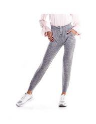 Damskie spodnie dresowe z mankietami z cekinami. Szare spodnie sportowe damskie LEONE 1947 APPAREL, l, z bawełny, na fitness i siłownię. Za 109.99 zł.