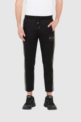 LA MARTINA Czarne męskie spodnie Slim Fit. Czarne spodnie dresowe męskie La Martina, bez wzorów, z dresówki. W wyprzedaży za 459.99 zł.