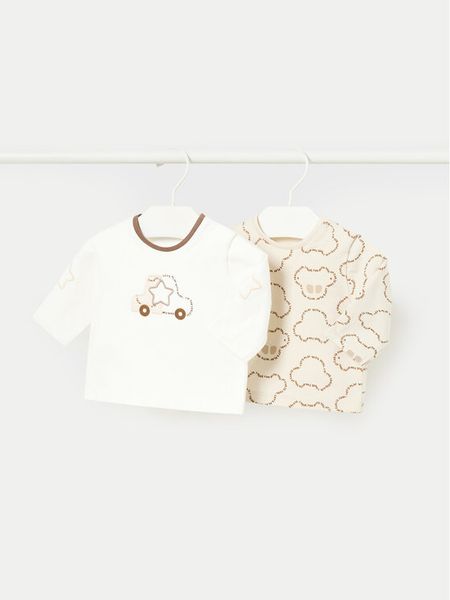 Mayoral Komplet bluzek 2029 Beżowy Regular Fit. Brązowe t-shirty chłopięce Mayoral, bez wzorów, z bawełny, bez ramiączek. Za 79.99 zł.