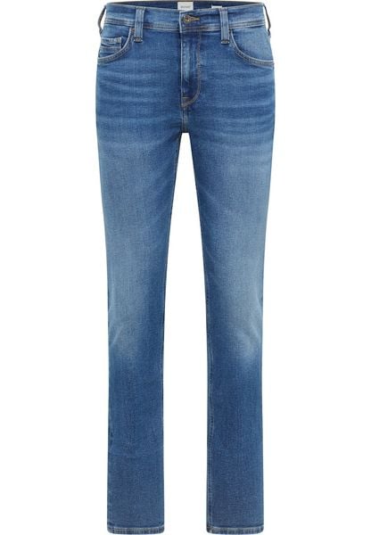 Męskie Spodnie Jeansowe Mustang Style Vegas Slim Denim Blue 1016795 5000 782. Niebieskie spodnie materiałowe męskie Mustang, bez wzorów, z denimu. Za 219.99 zł.