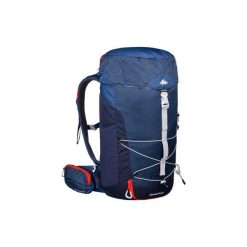 Plecak turystyczny MH100 30 l. Niebieskie plecaki damskie QUECHUA, bez wzorów, z elastanu. Za 129.99 zł.