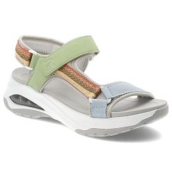 Kolorowe Sandały Rieker Sportowe Obuwie Damskie. Niebieskie buty sportowe na co dzień damskie Rieker, bez wzorów, bez obcasa. Za 349.00 zł.