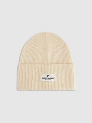 4F Czapka beanie damska - beżowa M. Brązowe czapki zimowe damskie 4f, z dzianiny. W wyprzedaży za 29.99 zł.