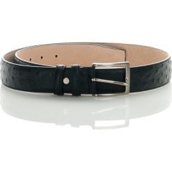 Skórzany pasek w kolorze czarnym - dł. 120 cm. Czarne paski męskie Classe Regina, bez wzorów, z materiału. W wyprzedaży za 131.95 zł.