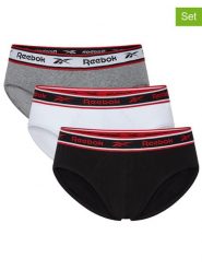 Reebok Slipy (3 pary) "Chase" w kolorze białym, czarnym i jasnoszarym rozmiar: S. Białe slipki męskie Reebok, bez wzorów. Za 52.99 zł.