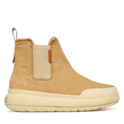 Sztyblety Merrell. Brązowe botki damskie MERRELL, bez obcasa, na płaskiej podeszwie, bez zapięcia. Za 519.99 zł.