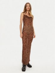 One Teaspoon Sukienka letnia 26654 Brązowy Slim Fit. Brązowe sukienki damskie One Teaspoon, na lato, s, bez wzorów, z syntetyku, bez kołnierzyka, bez ramiączek. Za 409.99 zł.